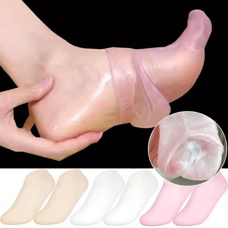 1-Pair Silicone Moisturizing Socks, Soft Silicone Socks For Cracked Feet Women And Men Foot Moisturiser Socks Foot Spa Pedicure Silicone Gel Socks For Cracked Feet Dry Skins Calluses