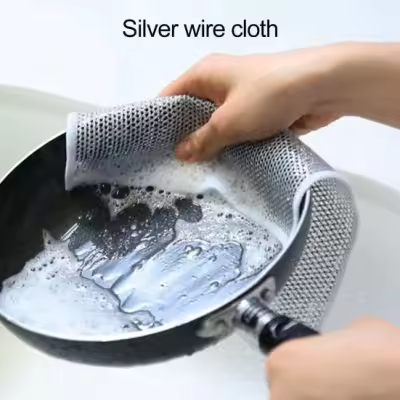 1/3/5/10/15 Pcs Steel Wool Rag Double-sided Oil-proof Quick Drying Hollow Lint Free Reusable Kitchen Dishcloth Pot Pan Bowl Scrubber Cleaning Cloth 1/3/5/10/15Pcs Steel Wool Rag Double-sided Oil-proof Quick Drying