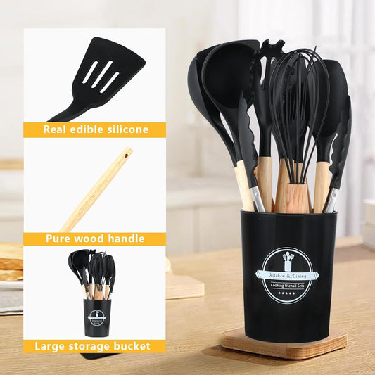 12 Pcs Silicone Cooking Utensils Kitchen Utensil Set - Heat Resistant