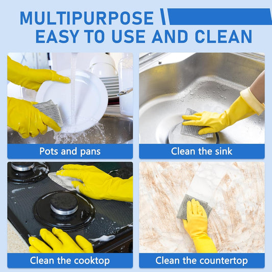 1/3/5/10/15 Pcs Steel Wool Rag Double-sided Oil-proof Quick Drying Hollow Lint Free Reusable Kitchen Dishcloth Pot Pan Bowl Scrubber Cleaning Cloth 1/3/5/10/15Pcs Steel Wool Rag Double-sided Oil-proof Quick Drying