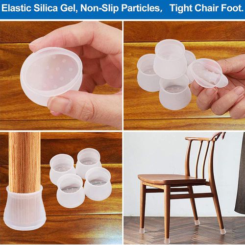 (Pack Of 4 Pcs) Table Chair Leg Silicone Cap Pad Furniture Non Slip Feet Cover Floor Protector Foot Bottom Pads Caps Rubber Home Decor And Wear Resistant Protective Covers Socks Protectors Round Cups Reusable Protection From Scratching